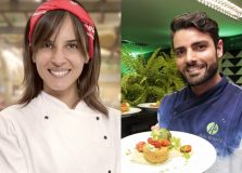 Chef Mell Cady e nutricionista André NutriChef ministram aula sobre gastronomia saudável