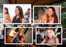 Mulheres reunidas em almoço de verão no Amado