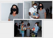 Ozana Barreto faz doações de cestas básicas para artistas em Feira de Santana