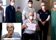 Idoso com Covid-19 recebe alta e ganha figurinha no WhatsApp como forma de homenagem da família