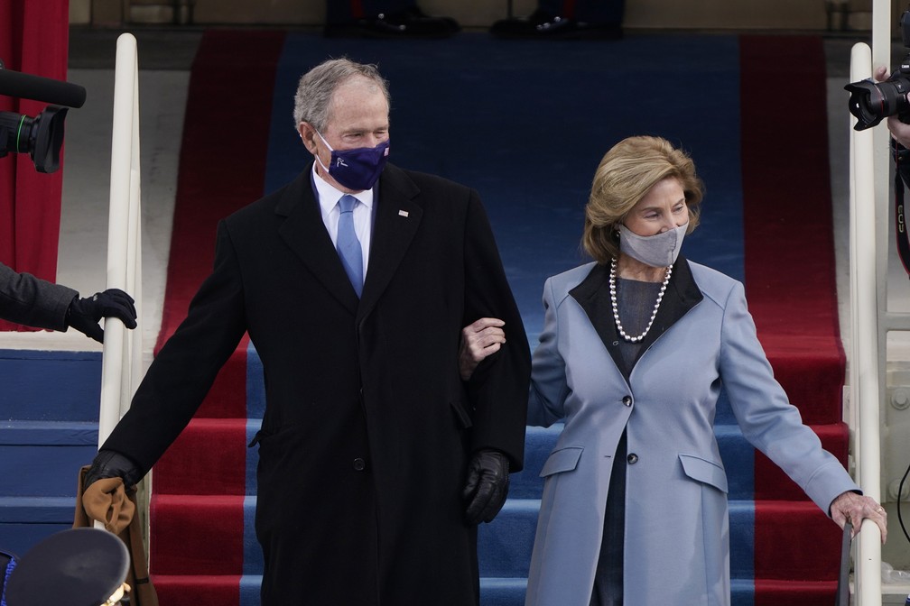 George W. Bush e sua esposa Laura