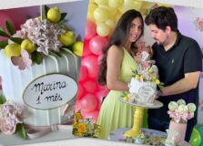 Marianna Domizio e Victor Ventin celebraram o 1º mês de vida da pequena Marina