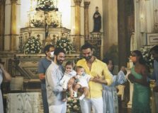 Flávio Moura e Márcio Xenofonte batizam filhos em Salvador