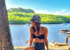 Camila Marinho aproveita dias de férias do sul da Bahia