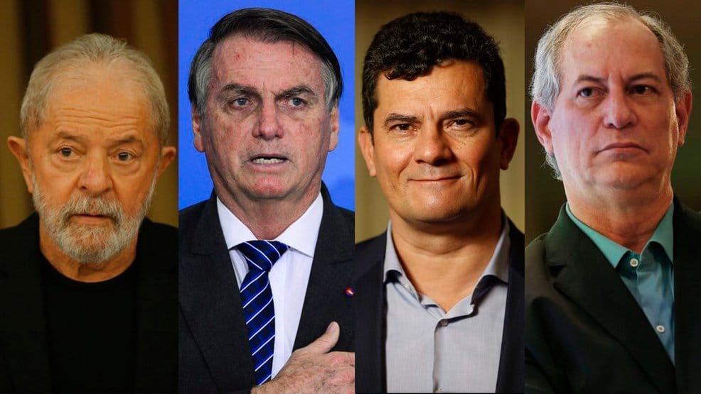 Luiz Inácio Lula da Sila, Jair Bolsonaro, Sergio Moro e Ciro Gomes. Foto. Reprodução.