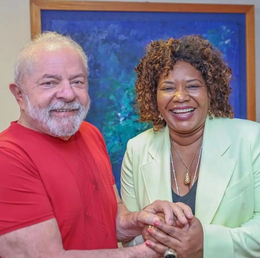 Lula e Margareth Menezes. Foto: Ricardo Stuckert.