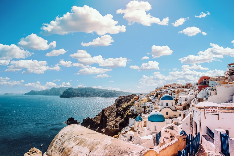 Santorini, na Grécia