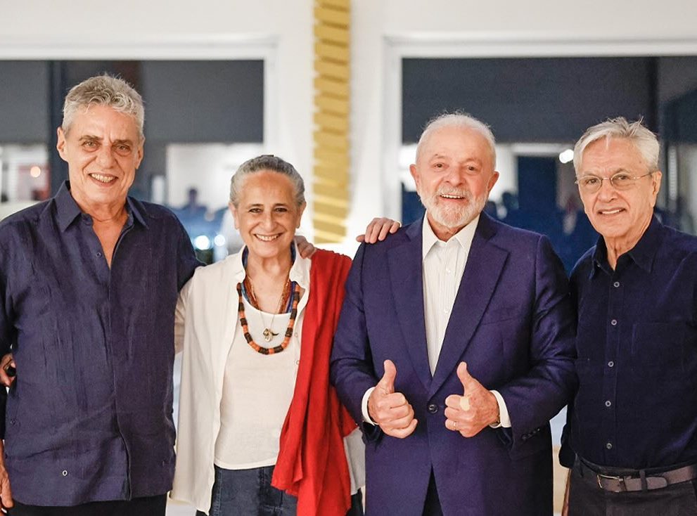 Chico Buarque, Maria Bethânia, Lula e Caetano Veloso