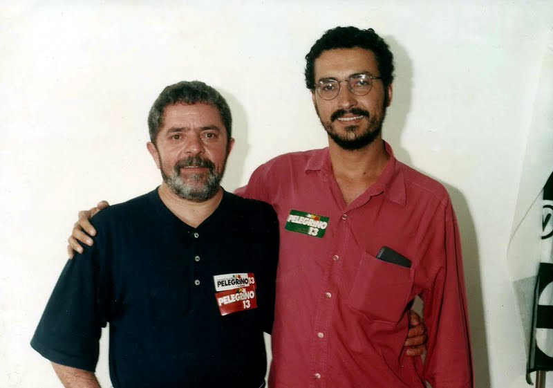 Com o candidato Lula, em 1996.
