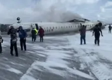 Avião capota durante pouso em aeroporto no Canadá e deixa oito feridos
