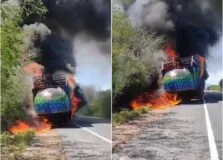 Trio Dragão, conhecido como o “maior do planeta” e usado por Durval Lelys, pega fogo