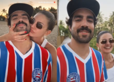 Caio Castro e namorada passam fim de ano em Morro de São Paulo