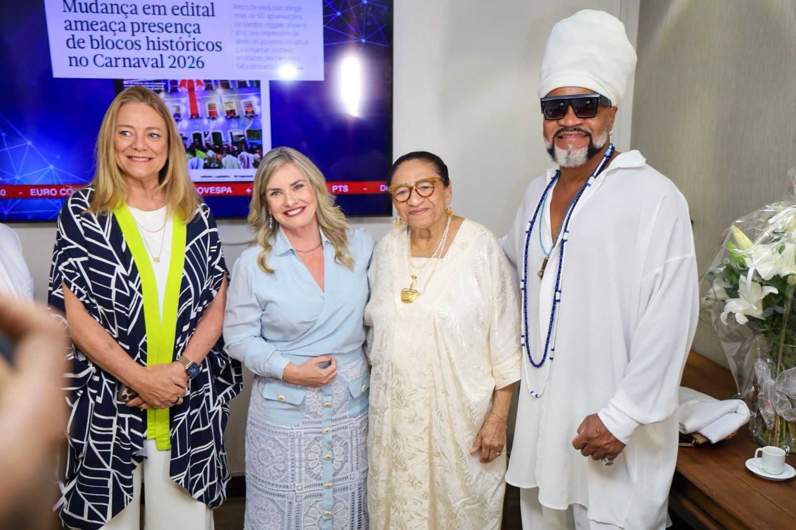 Fabíola Mansur, Ivana Bastos, Licia Fabio e Carlinhos Brown