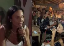 Ivete Sangalo participa de roda de samba e surpreende público em Trancoso