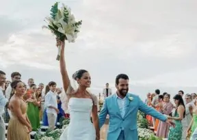 Casamento de Lara Andrade e Paulo Magalhães Jr reuniu convidados no sul da Bahia