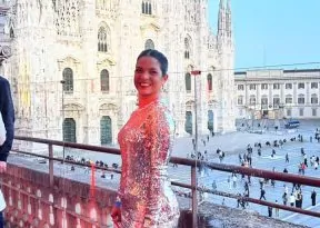 Carol Barreto desembarcou em Milão para evento de internacional de arquitetura