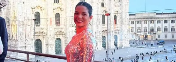 Carol Barreto desembarcou em Milão para evento de internacional de arquitetura