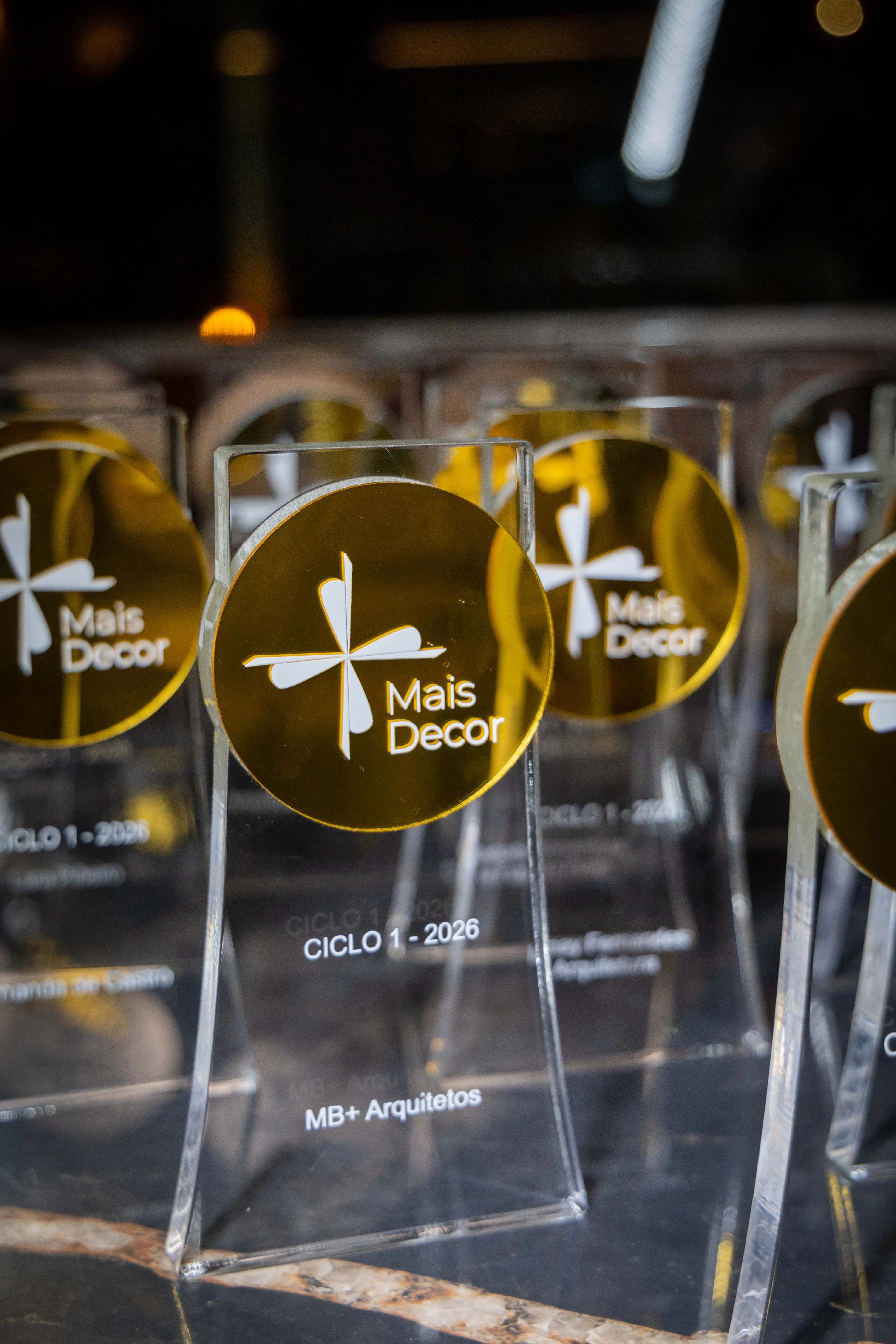 Troféus da Noite dos Premiados do Mais Decor