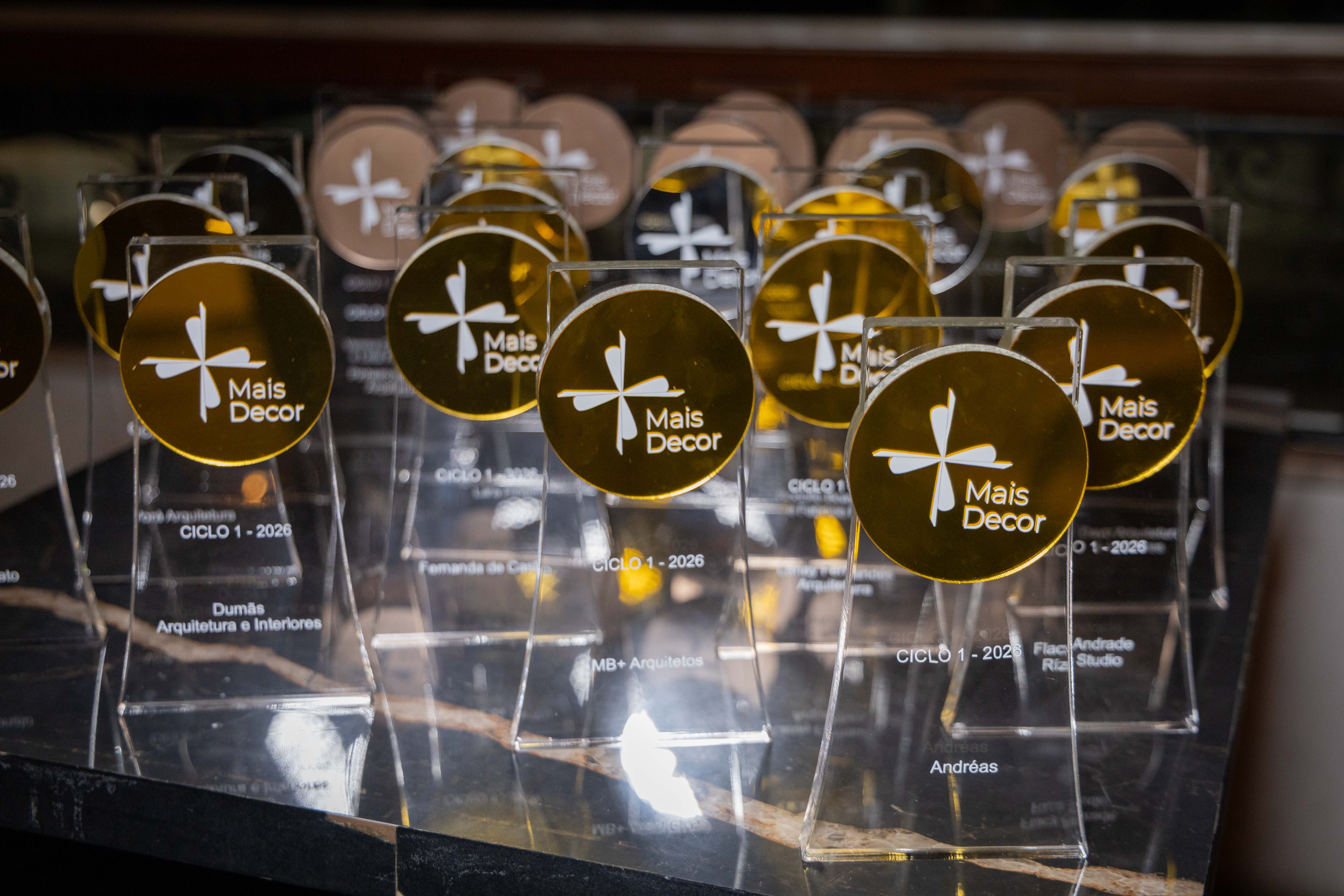 Troféus da Noite dos Premiados do Mais Decor