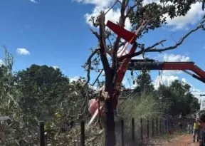 Helicóptero pertencente a dupla Henrique & Juliano cai no Tocantins