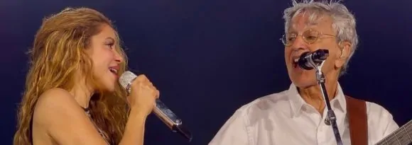 Após Bethânia, Caetano Veloso também surge em ensaio com Shakira em Copacabana
