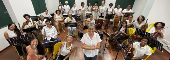 Primeira orquestra formada por mulheres negras da Bahia estreia em concerto no Centro Histórico de Salvador