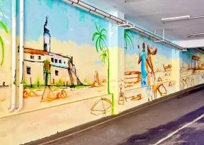 Artistas baianos se unem para transformar garagem do Shopping Barra em galeria de arte urbana