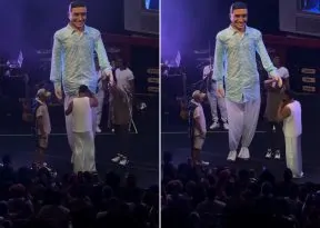 Em show, Xanddy Harmonia ganha boneco gigante de Olinda em homenagem inédita
