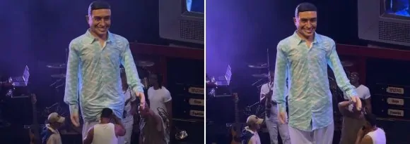 Em show, Xanddy Harmonia ganha boneco gigante de Olinda em homenagem inédita